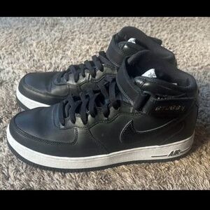 Nike Air (Stussy) Black Mid-Top Men’s Sneakers with White Sole